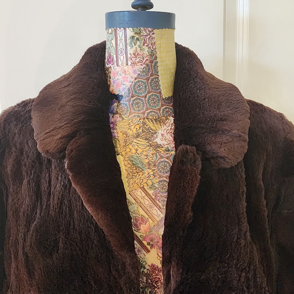 Vintage HODDERS Brown Sheared Beaver Fur Coat, Lightweight - Picture 7 of 13